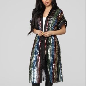 Multi Colored Sequin Kimono